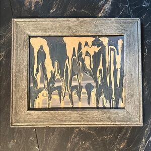Art by me! Abstract Drip Art in Wooden Frame 8x10in